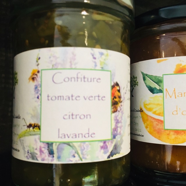 confiture - tomate verte/citron/lavande
