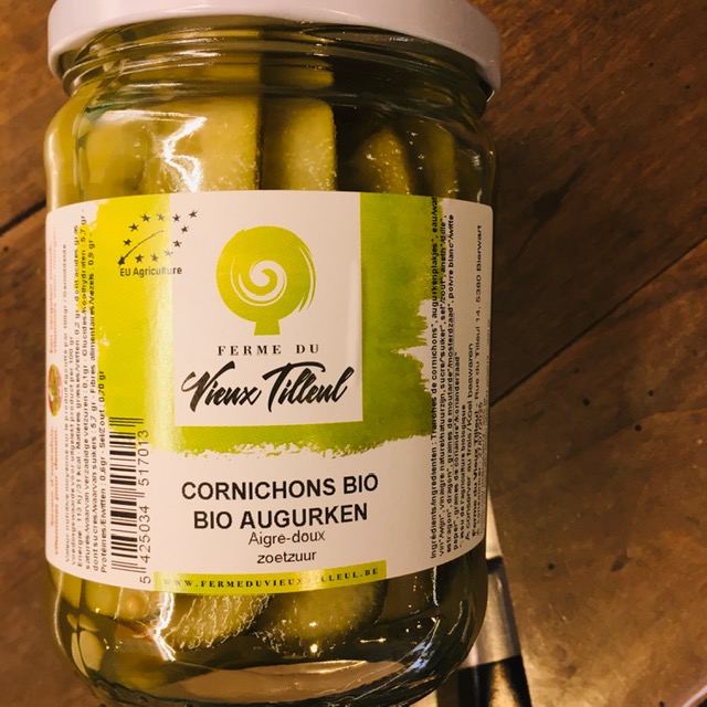 Cornichons mi-doux en tranches  - 300g)