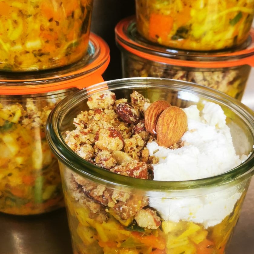 plat - crumble de légumes au fromage