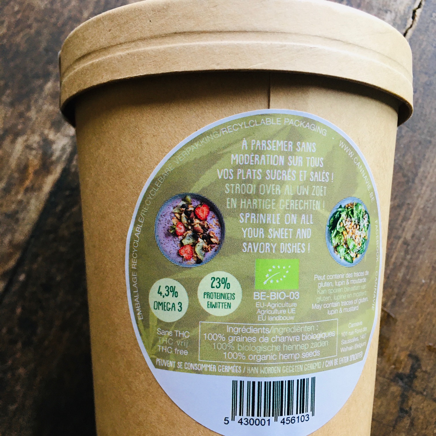 Graines de chanvre entières - 250g (sac)